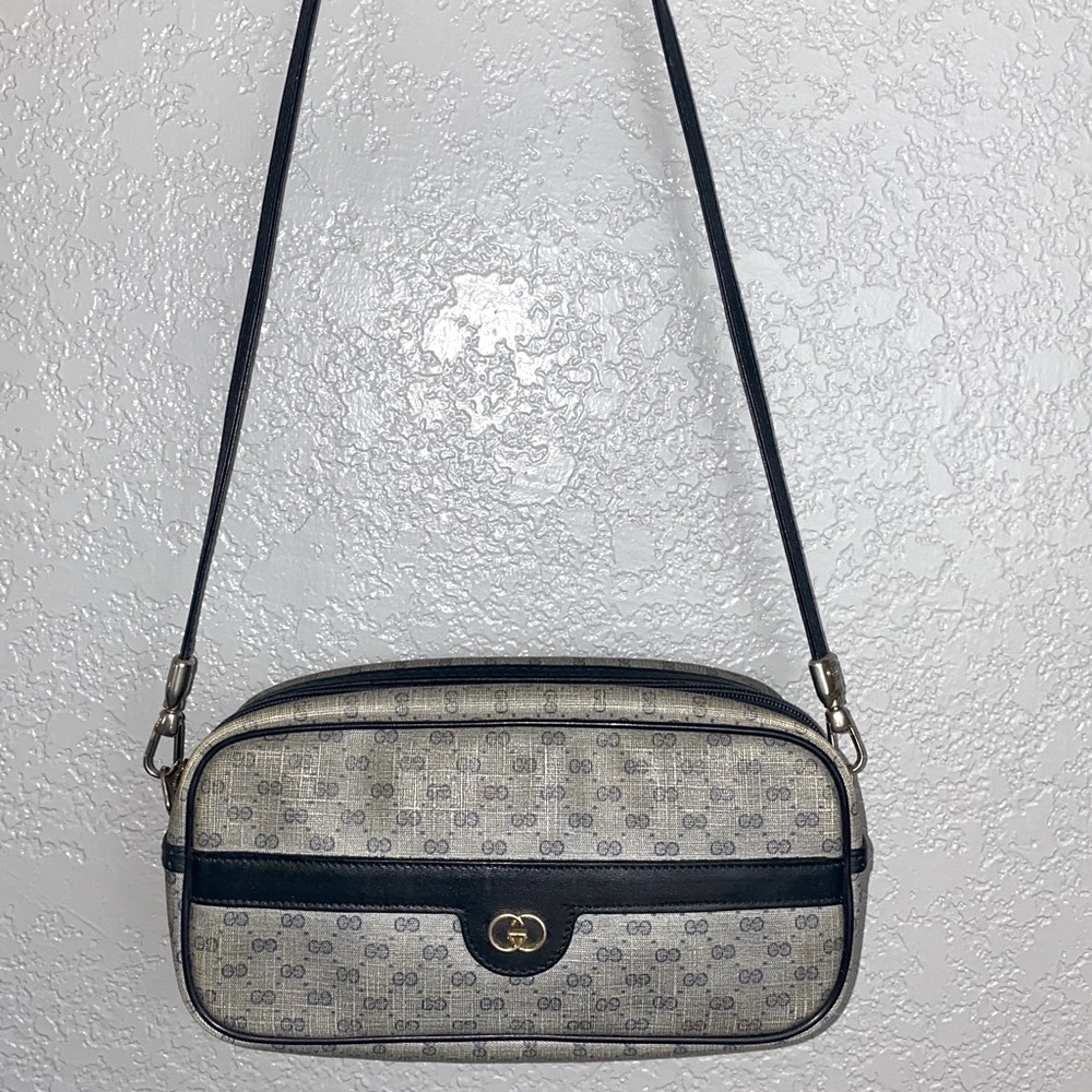 •RARE• Vintage Gucci Monogram Convertible Crossbody Bag / Pouch Clutch
